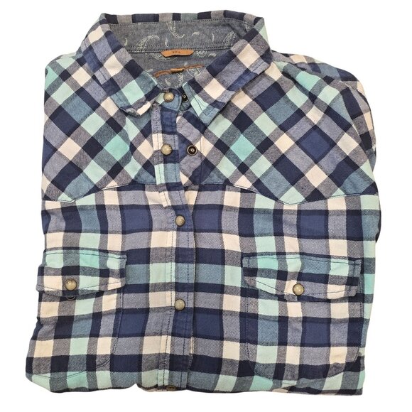 Jachs Girlfriend Bea womens XXL Plaid Button-Up Shirt Long Sleeve flannel fall - Picture 8 of 9